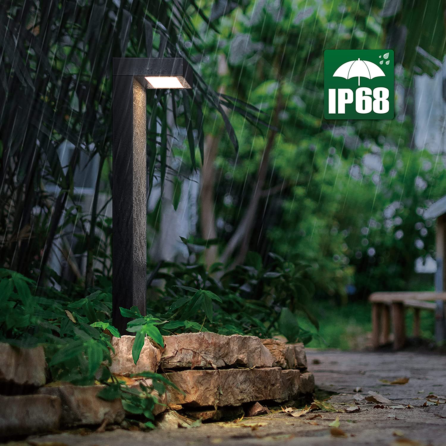 ABBA Lighting USA, ALP19 4-Pack 3W LED Landscape Pathway Light Package, 12V Low Voltage Modern Path Lights