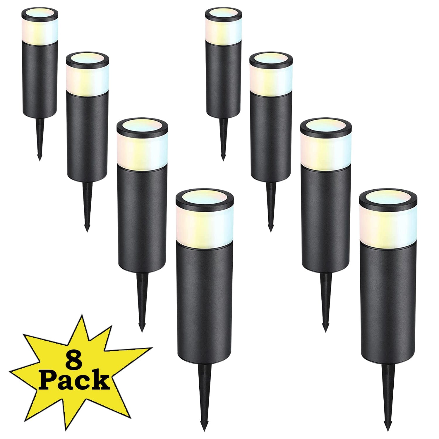 ABBA Lighting USA, ALPCC08 8-Pack 4.5W 5CCT LED Landscape Pathway Light Package, 12V Low Voltage Modern Path Lights